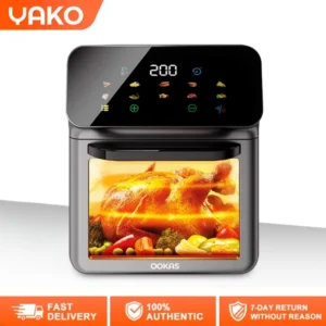 YAKO 10L Air Fryer Multi-function Touch Screen Convection Toaster TimerBreakfast Machine